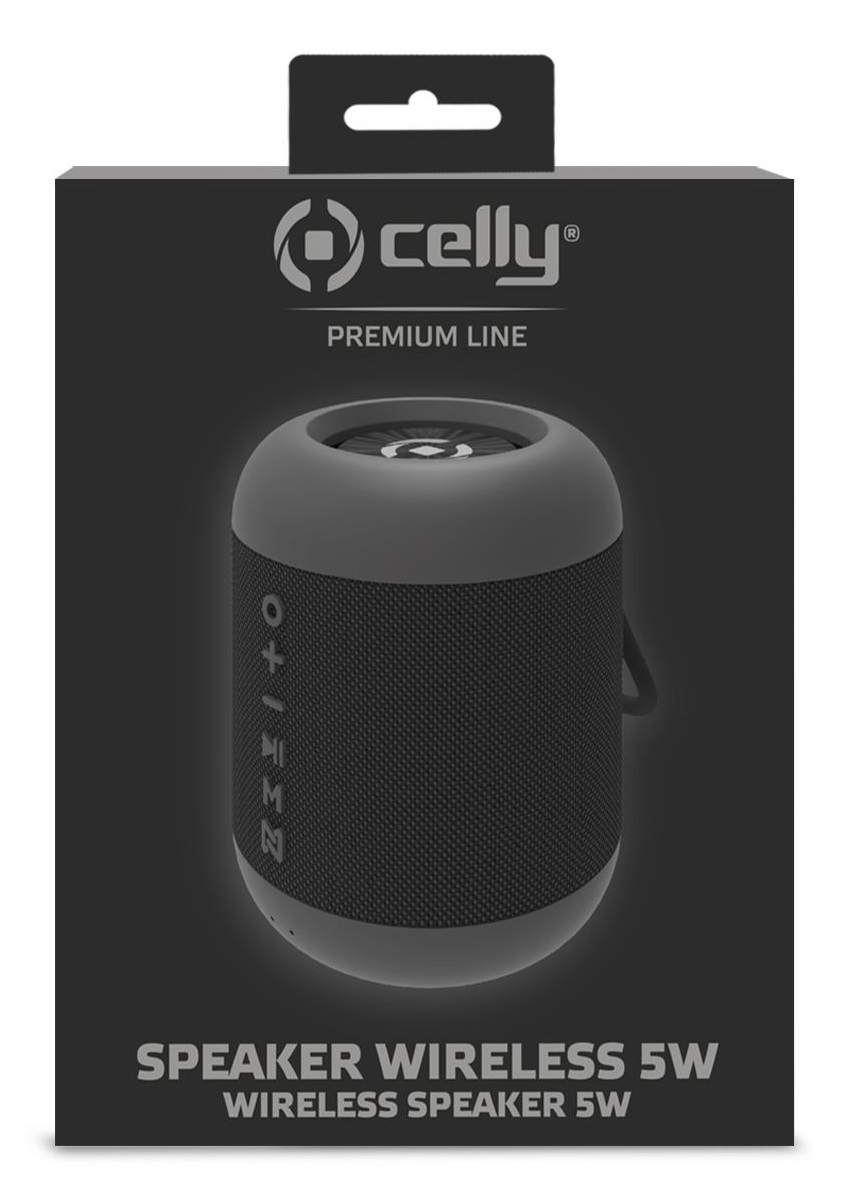 Celly PYSPEAKER - Cassa Bluetooth Stereo 5W, Altoparlante Wireless Resistente all'Acqua con Funzione True Wireless e Ricarica USB-C