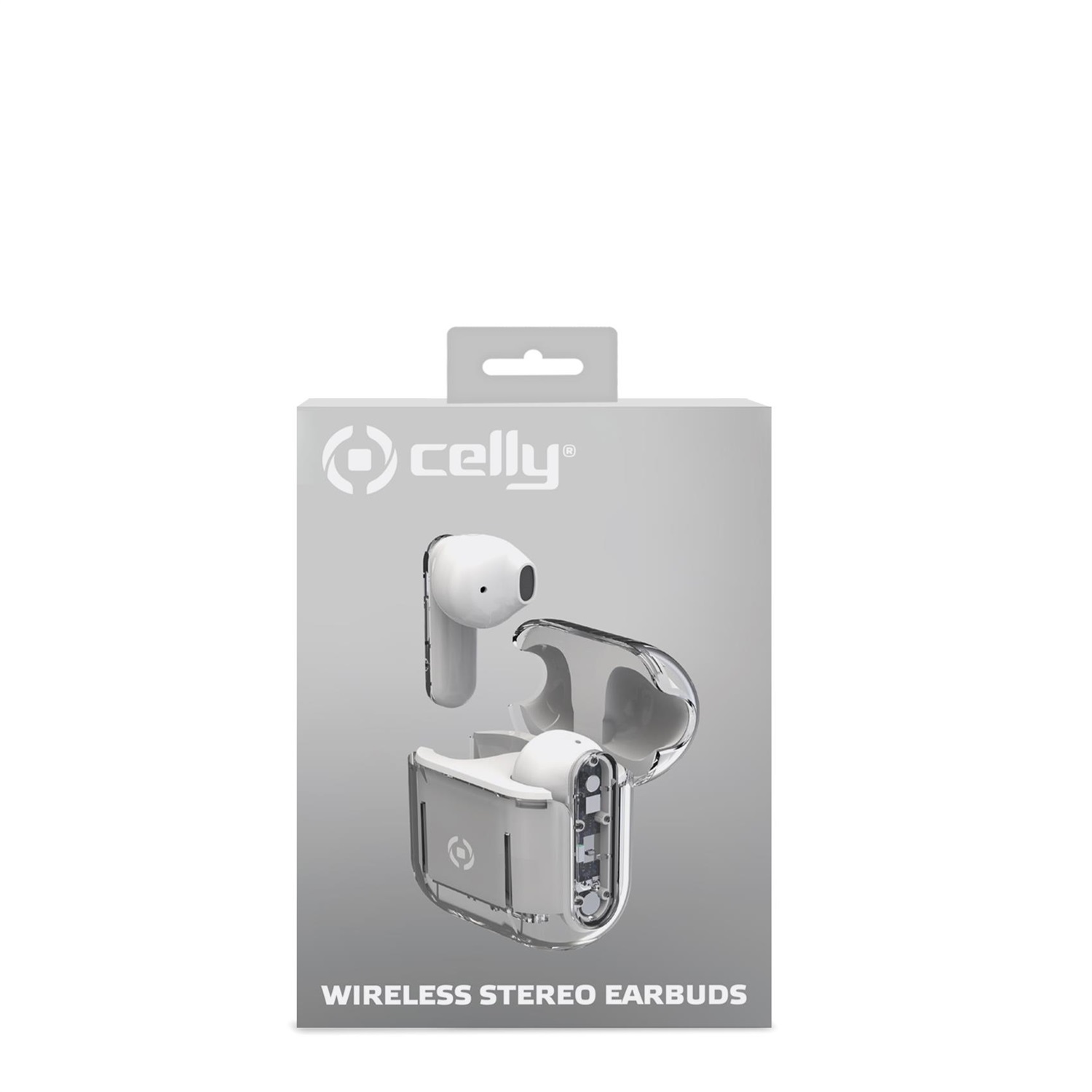 Celly SHEER Auricolari True Wireless Stereo (TWS) In-ear con Custodia Trasparente, Musica e Chiamate, Ricarica Veloce, Bianco