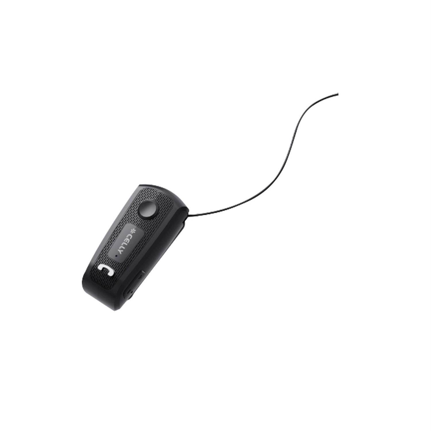 Celly BHCLIP Auricolare Cablato In-ear Retrattile con Microfono Integrato, Autonomia 12h, USB-C, 10m di Portata, Risposta in Frequenza 20000 Hz - Nero