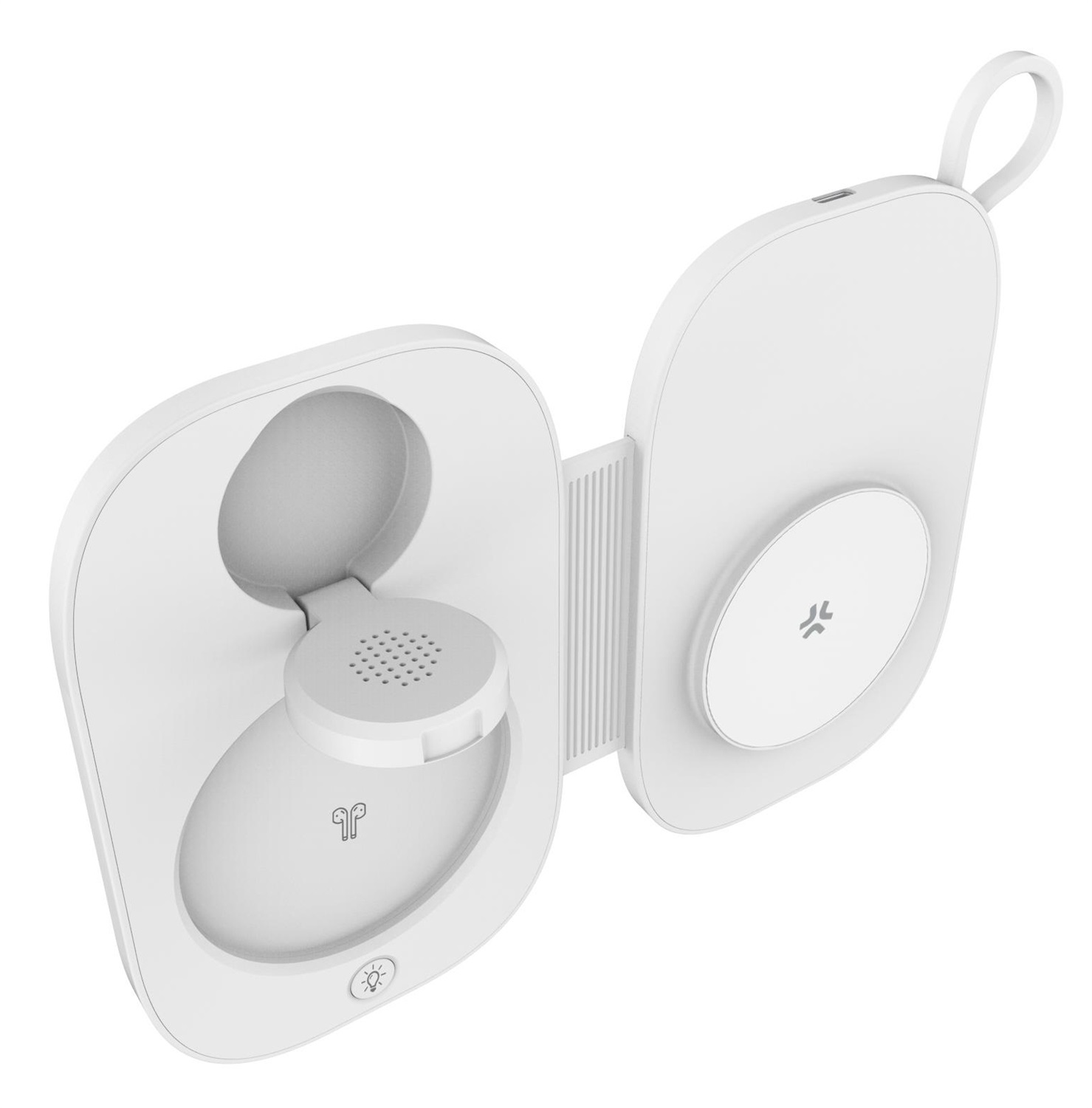 Celly Caricatore Wireless MagPocket 3in1 Pieghevole - Ricarica Magnetica per Smartphone, Auricolari e Smartwatch, Design Portatile con Supporto PD QC3.0