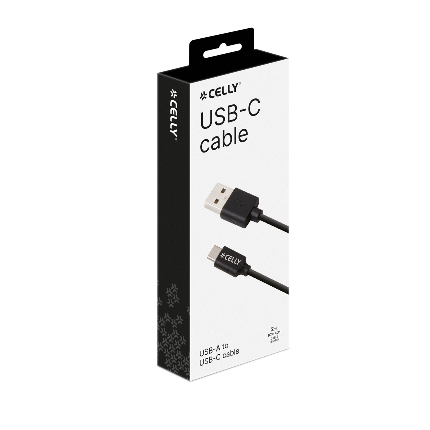 Celly USB-C2M Cavo USB A a USB C 2m Maschio-Maschio Nero - Ricarica e Sincronizzazione