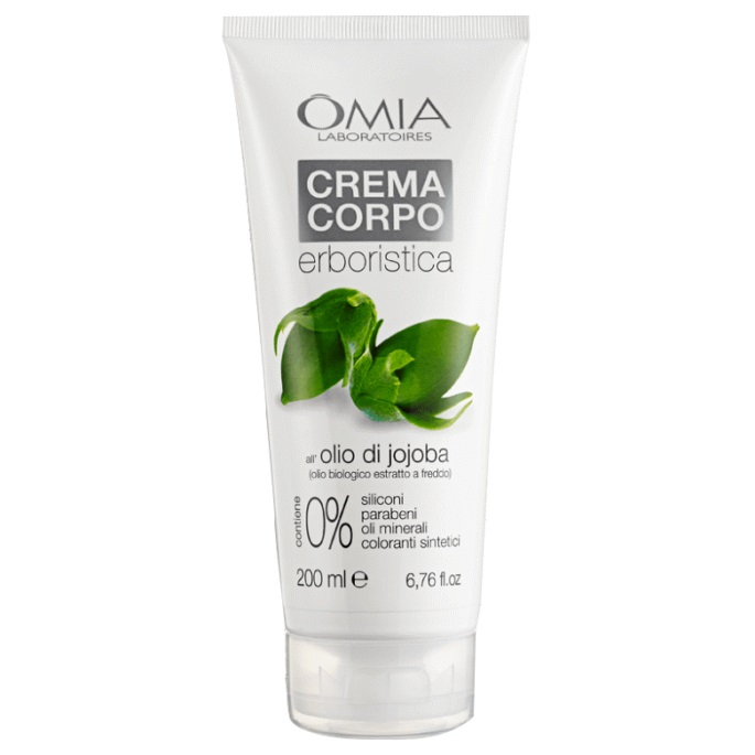 Omia Crema Corpo Erboristica all'Olio di Jojoba 200 ml - Emolliente e Nutriente per Tutti i Tipi di Pelle