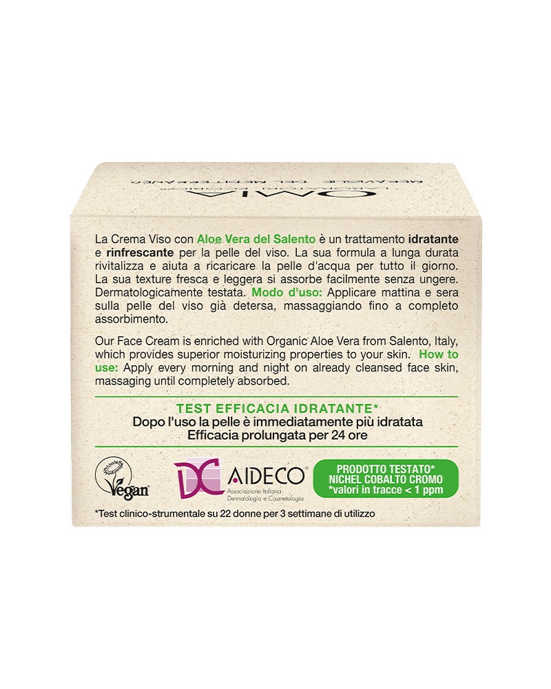OMIA Crema Viso Antirughe Argan del Marocco 50 ml - Trattamento Rassodante con Acido Ialuronico