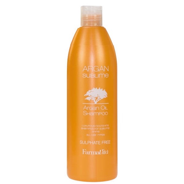 FarmaVita Argan Sublime Shampoo 1000 ml - Shampoo Nutriente all'Olio di Argan per Donna, Deterge e Nutre i Capelli