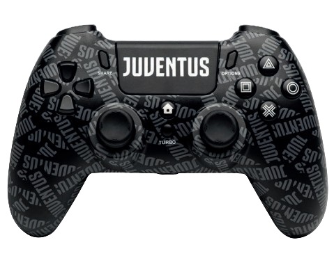 QUBICK Controller Wireless Juventus - Compatibile PS4, PC e PS5, Ergonomico con Funzione Turbo e Vibrazione