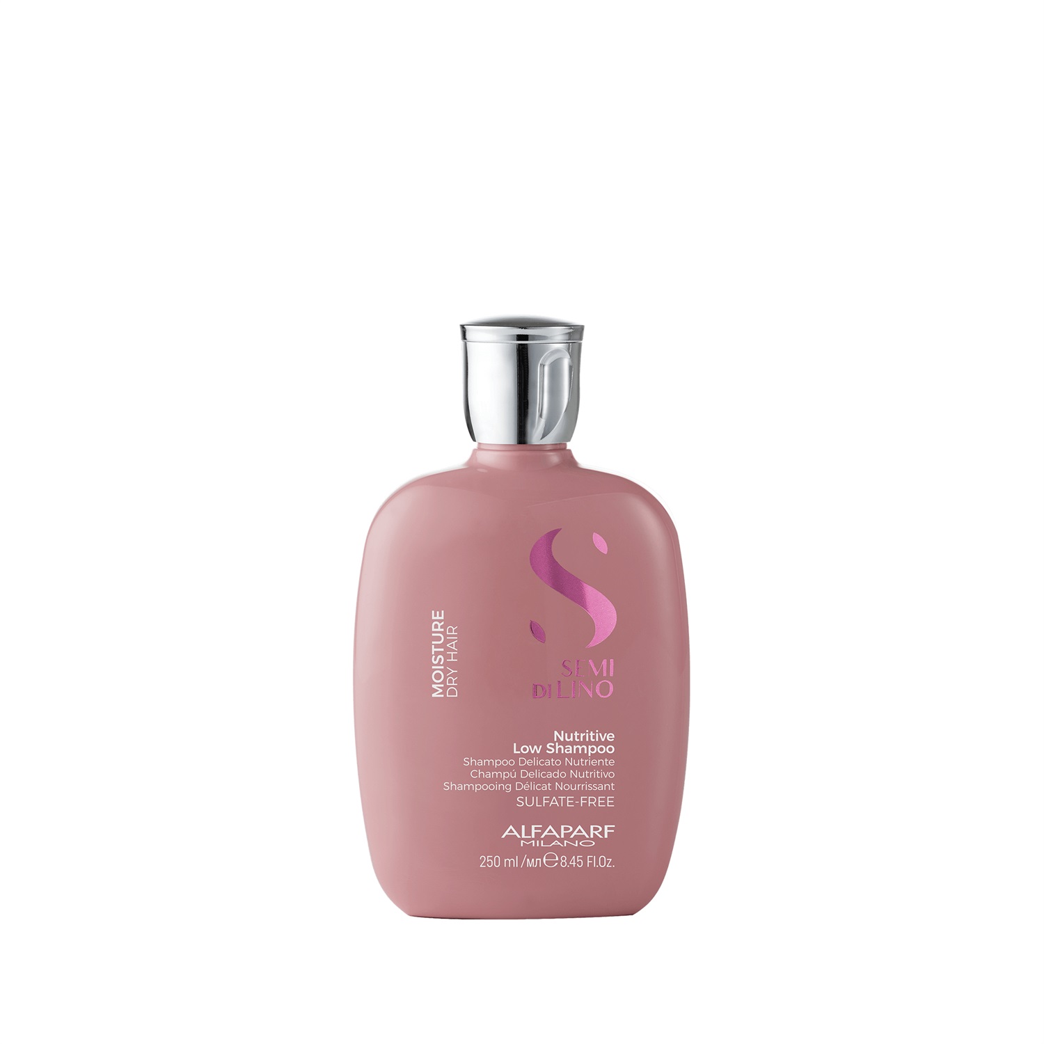 Alfaparf Milano Semi di Lino Moisture Nutritive Low Shampoo 250 ml - Shampoo Nutriente per Capelli Secchi, Senza Solfati, Formula Vegan