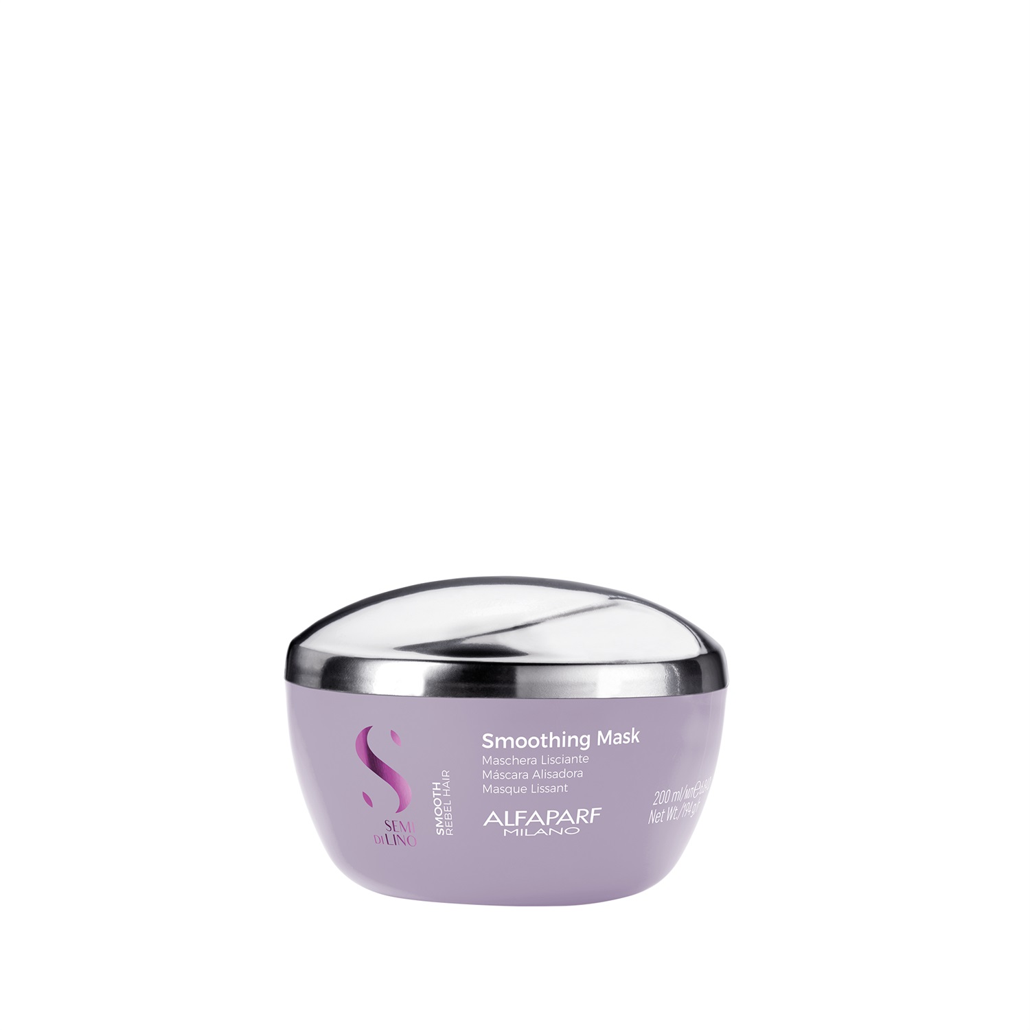 Alfaparf Milano Semi di Lino Smooth Smoothing Mask - Maschera Lisciante per Capelli Ribelli e Crespi, 200 ml