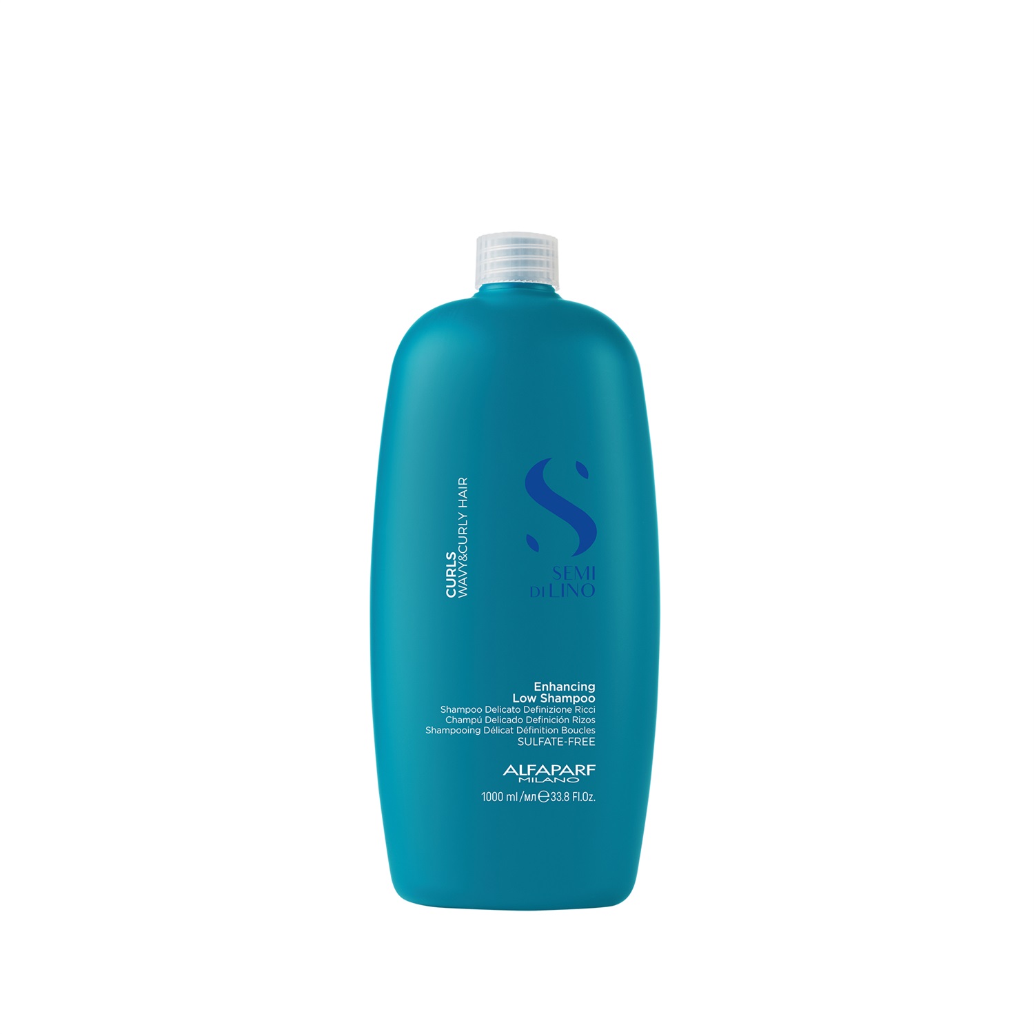 Alfaparf Milano Semi Di Lino Curls Enhancing Low Shampoo 1000 ml - Shampoo per Capelli Ricci e Mossi, Deterge e Idrata Senza Solfati