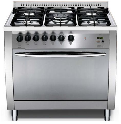 Lofra CG96GV/C Cucina a Gas 5 Fornelli con Forno Ventilato in Acciaio Inossidabile da 90 cm
