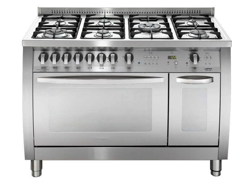 Lofra CSD126GV E/2Ci Cucina Freestanding 120 cm in Acciaio Inox con 7 Fornelli a Gas e 2 Forni Elettrici e Ventilati