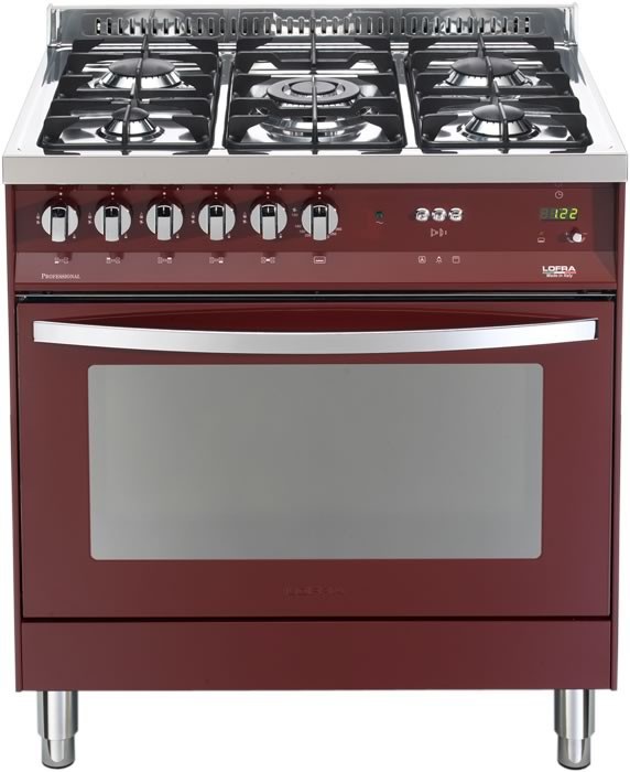 Lofra PRG86MFT/C Cucina Gas 5 Fornelli con Forno Elettrico 94L Borgogna