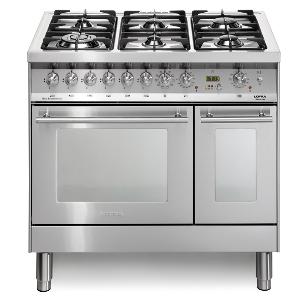 Lofra RSD96MFTE/CI Cucina Freestanding 90 cm in Acciaio Inox con 5 Fuochi a Gas e 2 Forni Elettrici