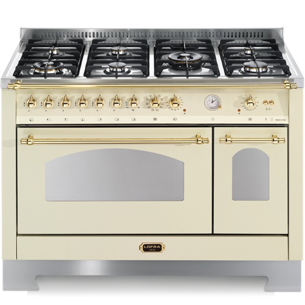 Lofra RBID126MFT E/2AEO Cucina Freestanding Elettrica e a Gas Avorio con Manopole in Acciaio Inox