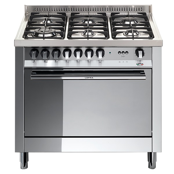 Lofra MG96MF/Cis Cucina Freestanding 90cm in Acciaio Inox con 5 Fuochi a Gas e Forno Multifunzione