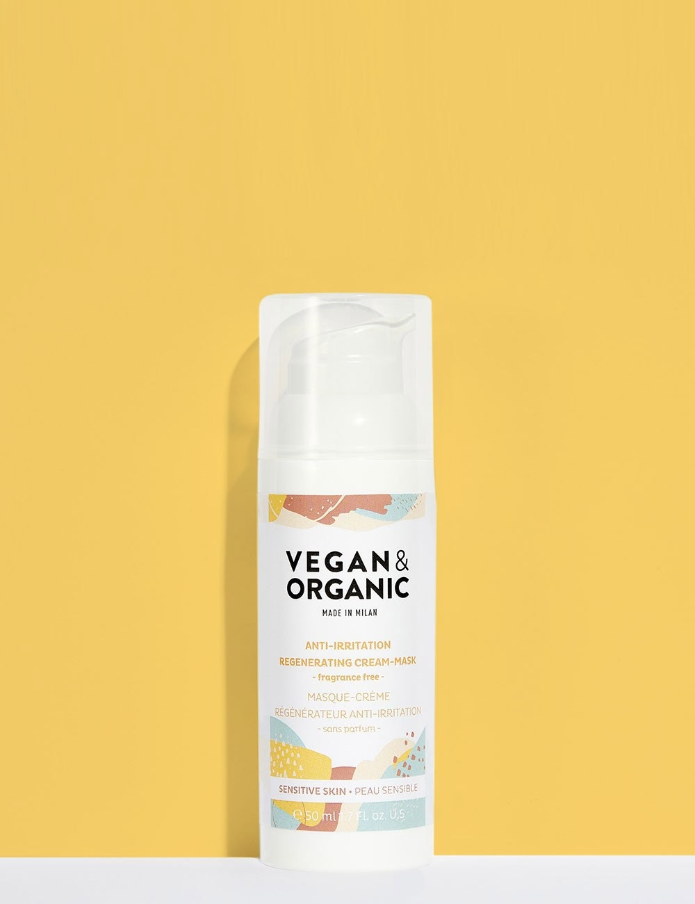 Vegan & Organic Maschera Lenitiva Antirossori e Anti-Età per Viso - 50 ml - Crema Rigenerante per Pelle Sensibile