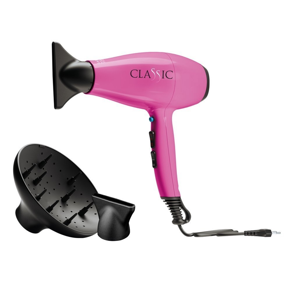 GA.MA Classic Asciugacapelli Professionale 2200 W con Motore Italiano AC - Design Elegante e Ergonomico - Fucsia