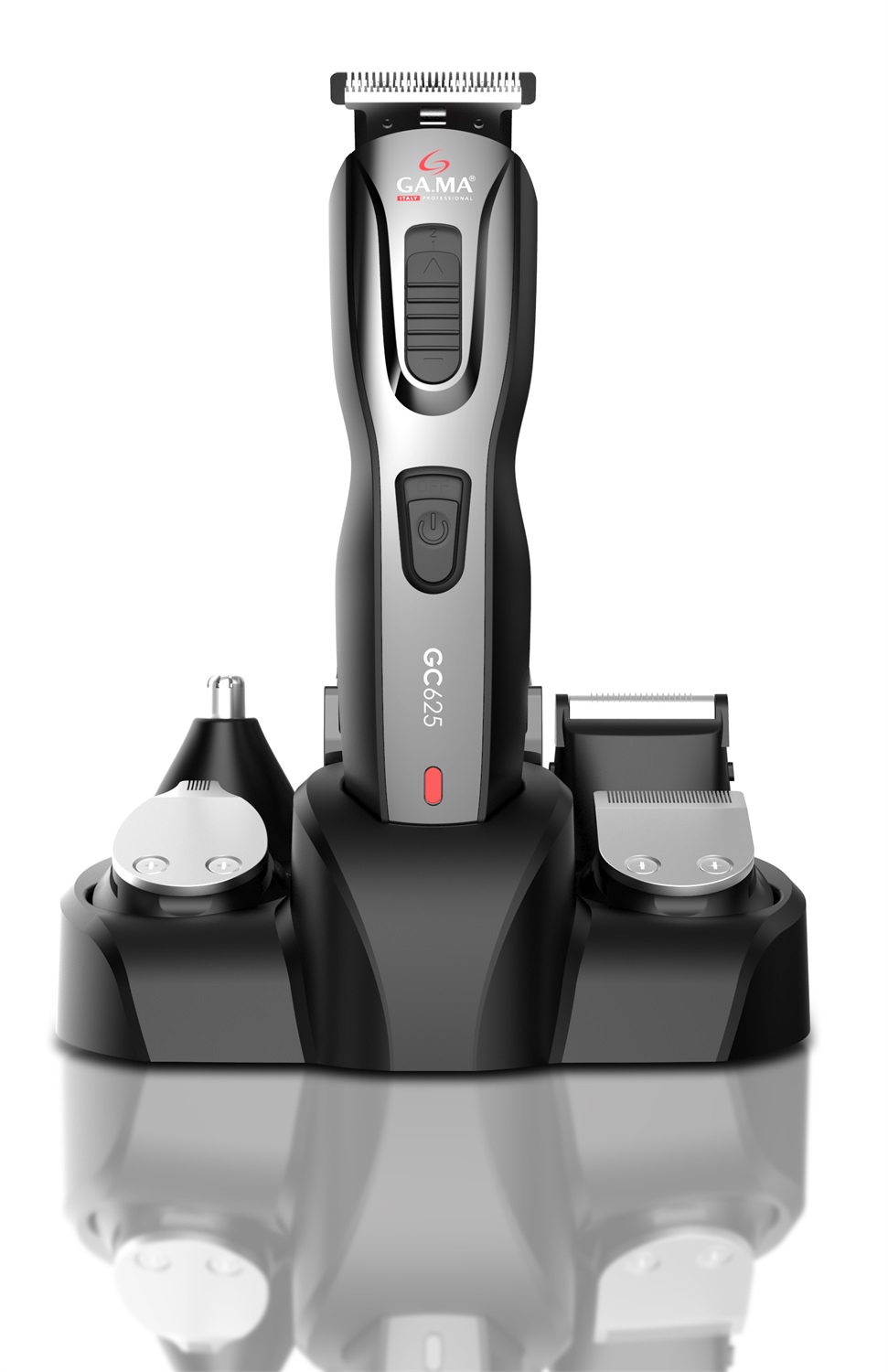 GA.MA GC625 Multifunzione - Rasoio Elettrico con 5 Testine Intercambiabili, Lama in Acciaio Inossidabile, Lunghezza di Taglio da 0,6 mm a 3,9 cm, Autonomia Batteria fino a 60 min, Funzione Cord-Cordless