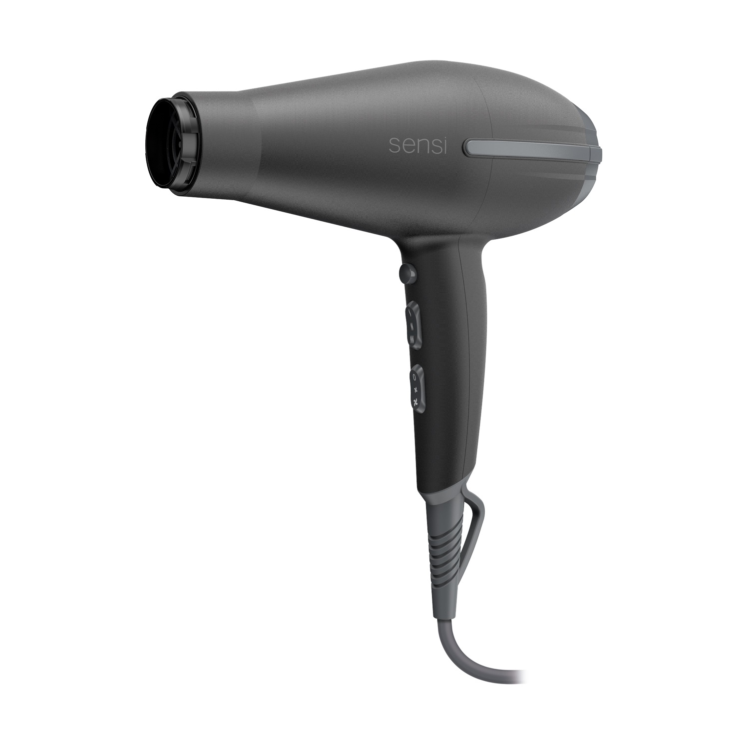 GA.MA Asciugacapelli Tempo 5D Sensi Nero - 2200 W, Motore AC, 3 Temperature, 2 Velocità, Ionizzatore, Diffusore e Concentratore, Funzione Aria Fredda