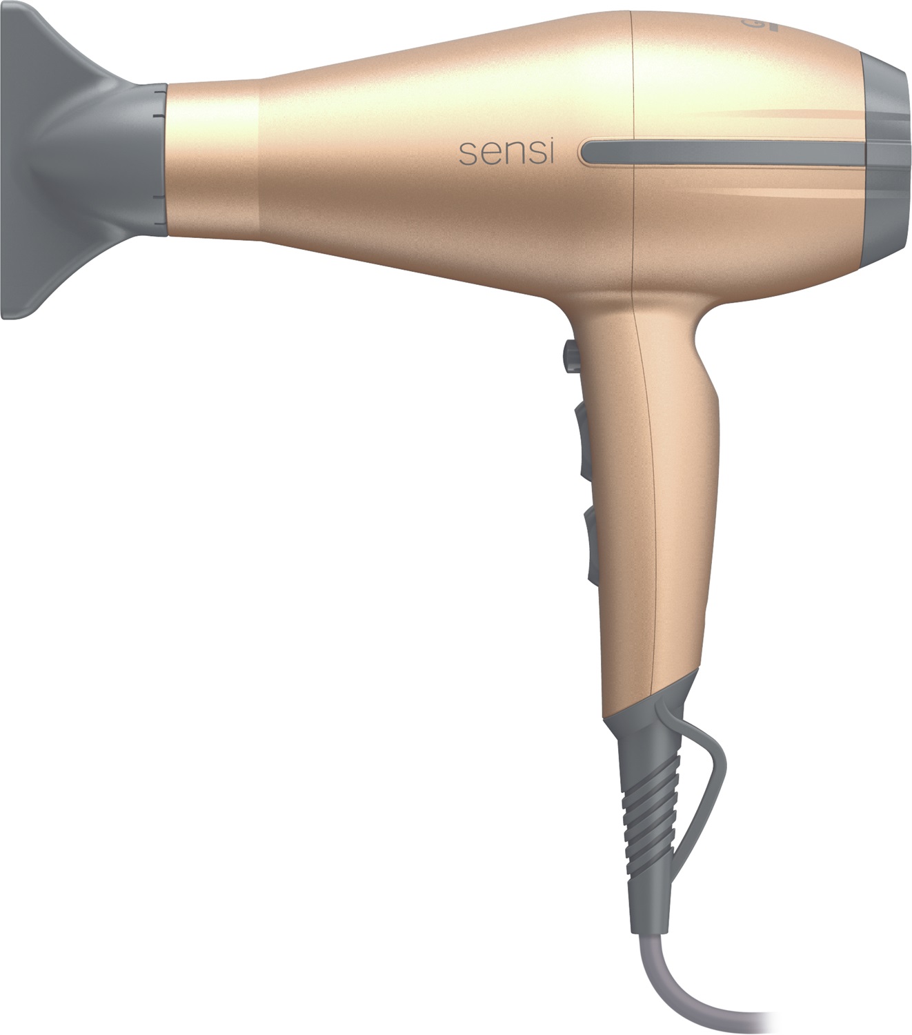 GA.MA Asciugacapelli Tempo 5D Sensi Oro - 2200 W, Tecnologia 5D Ultra Ozone Ion Protect, Rivestimenti in Ceramica, Funzione Anti Crespo, Aria Fredda, 1 Diffusore e 1 Concentratore