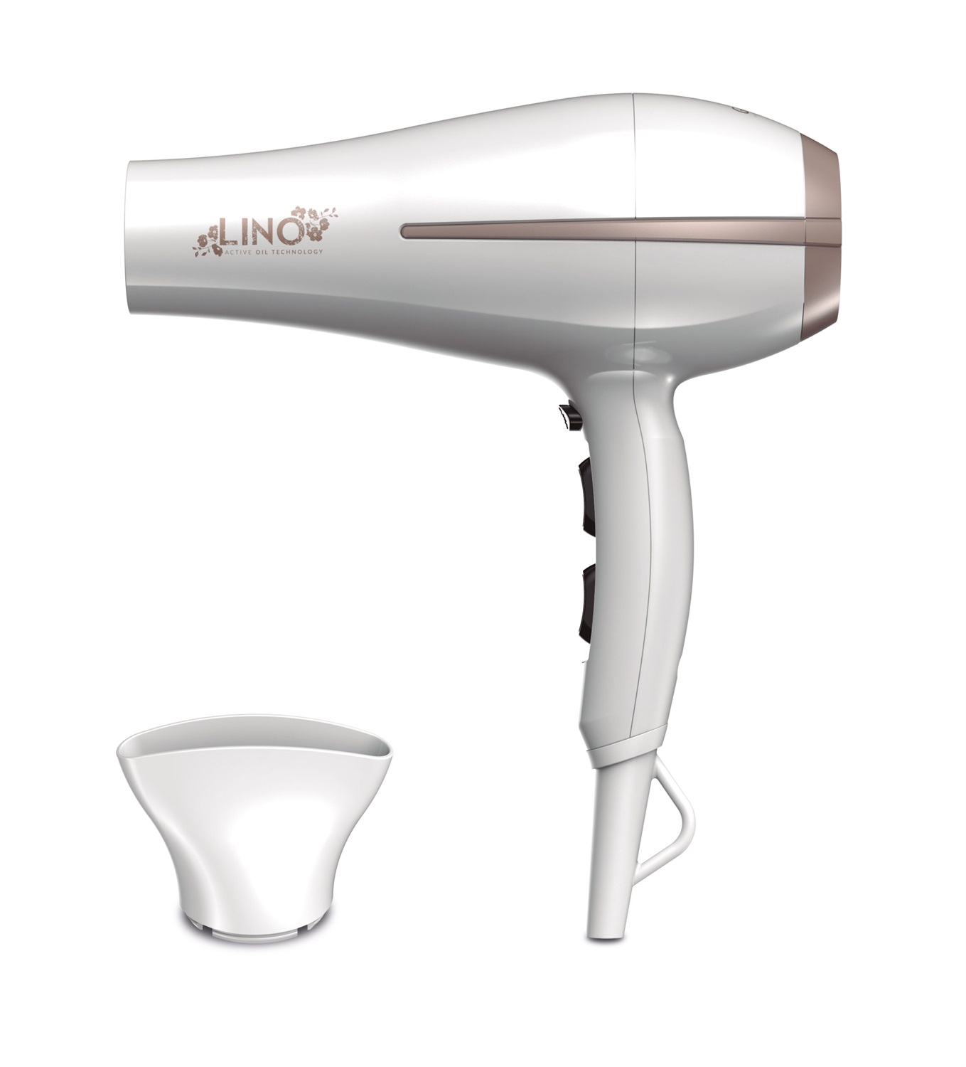 GA.MA GH0820 Asciugacapelli 2200 W Bianco con Tecnologia Olio Attivo e Ceramic Ion