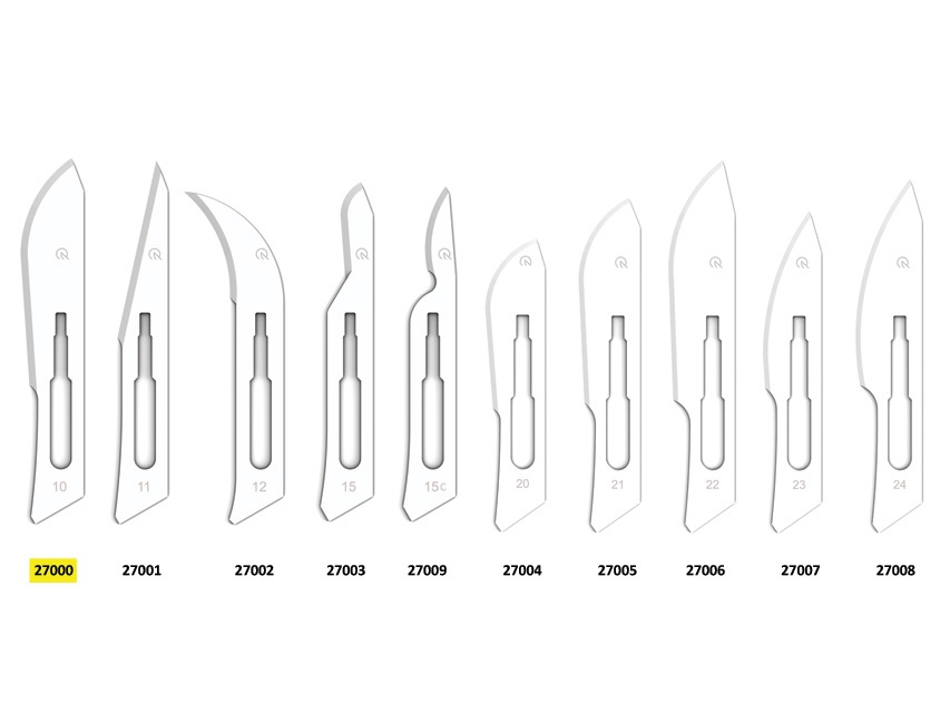 GIMA Bisturi Chirurgico Curvo in Acciaio al Carbonio No. 15c Sterile - Confezione da 100 Pz.