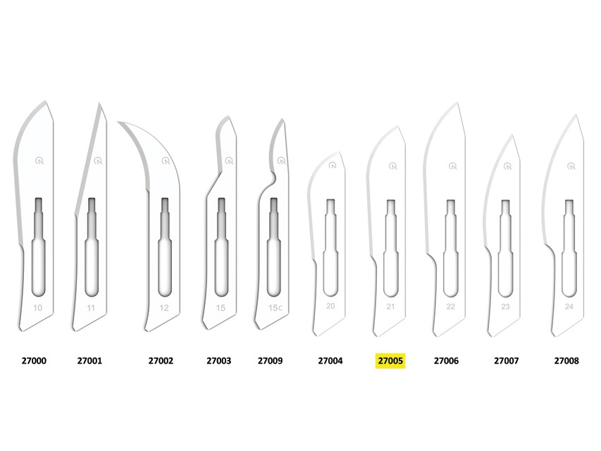 GIMA Bisturi Chirurgico Curvo in Acciaio al Carbonio 1 0 Sterile - Confezione da 100 pz.