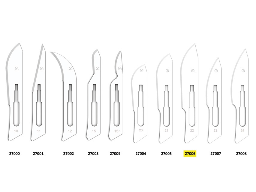 GIMA Bisturi Chirurgico Monouso Sterile Numero 22 in Fibra di Carbonio - Confezione da 100 Pezzi