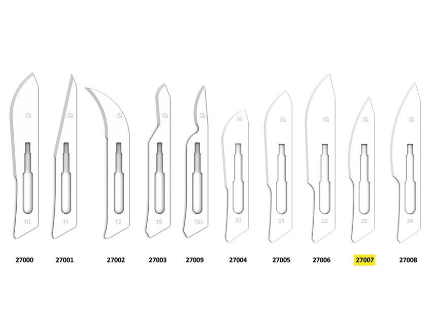 GIMA Lame Chirurgiche Sterili in Acciaio al Carbonio No. 10 e No. 23 - Conf. 100 Pezzi