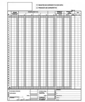 Edipro E2102A Registro Prima Nota IVA Corrispettivi - 25 Fogli Autoricalcanti - Formato 29,7 x 23 cm - 2 Copie