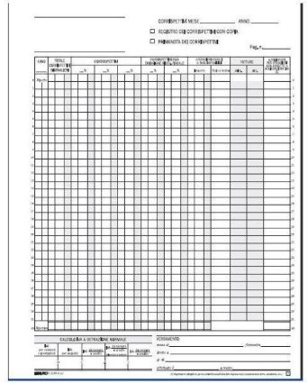 Edipro Registro Prima Nota IVA Corrispettivi - 13 Fogli 13 Fogli Autoricalcanti - Formato 29,7 x 23 cm - E2104A