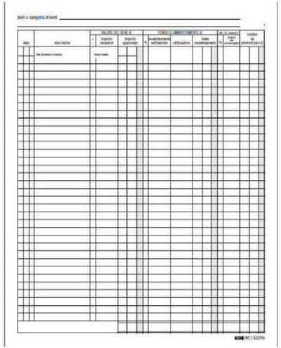 Edipro Registro Cespiti Ammortizzabili - 31 x 24,5 cm - 47 Pagine - Numerate