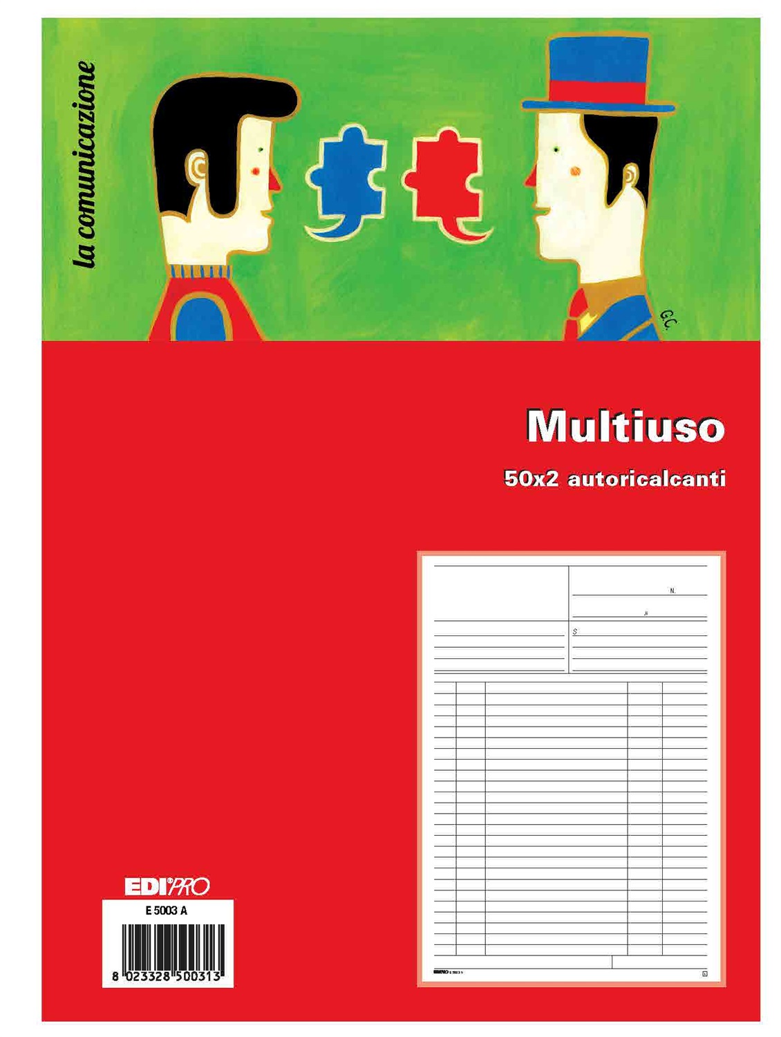 EDIPRO E5003A Blocco Multiuso A4 50 50 Fogli Autoricalcanti - Carta Chimica Alta Qualità