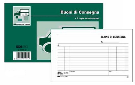 EDIPRO Blocco Buoni di Consegna - 50 Fogli Ricalcanti - Formato 10x17 cm - E5196C