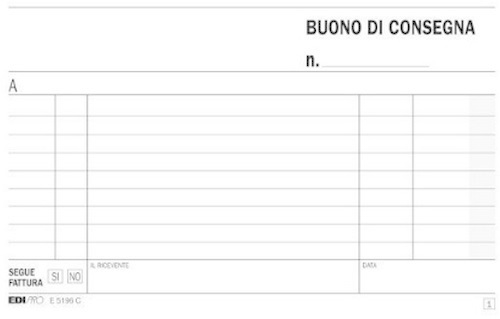 EDIPRO Blocco Buoni di Consegna - 50 Fogli Ricalcanti - Formato 10x17 cm - E5196C