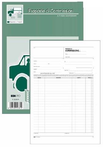 Edipro Blocco Copia Commissioni - 50 Fogli - 2 Copie Autoricalcanti - 29,7 x 21 cm