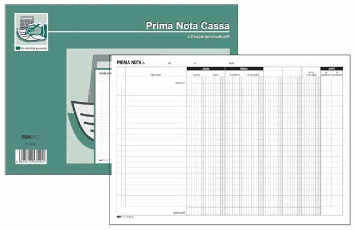 EDIPRO Blocco Prima Nota Cassa-Banca - 50 Fogli Autoricalcanti - Formato 22 x 30 cm - E5350