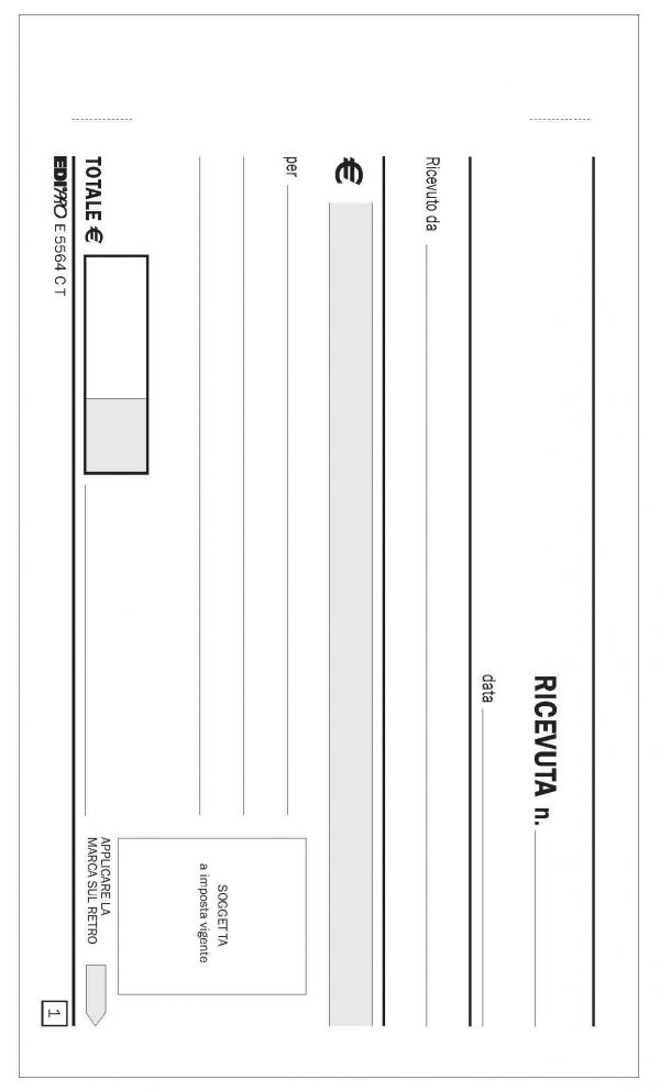 Edipro E5564CT Blocco Ricevuta Generica A6 - 33 Fogli, 3 Copie Ricalcanti, Carta Chimica Autoricalcante