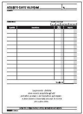 Edipro Blocco Acquisto Valori Bollati - 50 Fogli Autoricalcanti - 23 x 15 cm - 2 Copie Ricalcanti