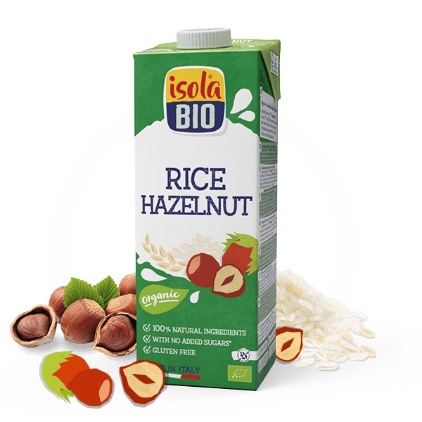 Isola Bio Drink Riso Nocciola 1 Litro - Biologico, Senza Glutine, 0% Zuccheri