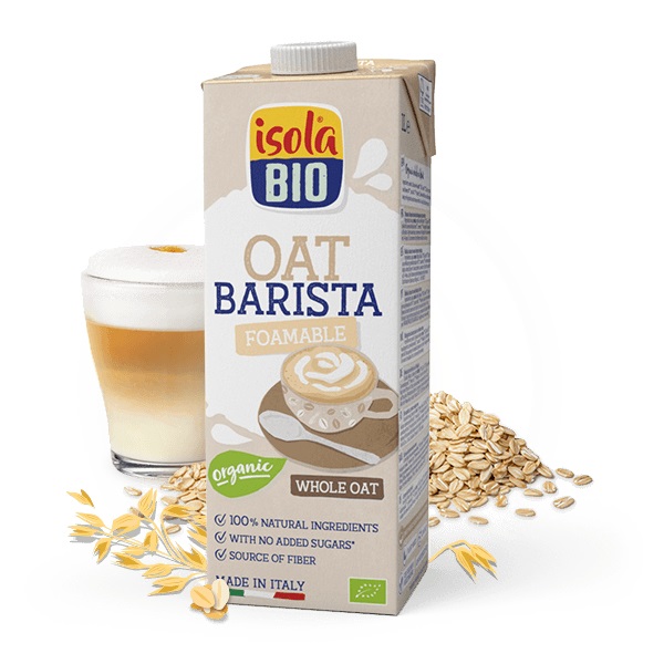 Isola Bio Bevanda di Avena Barista Bio 1000 ml - Ideale per Caffè Cremosi e Ricette