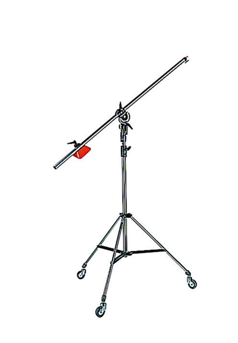 Manfrotto 085BS Giraffa Boom Estendibile in Alluminio Nero - Altezza da 10 a 220 cm, 3 Sezioni, Doppia Gamba Rinforzata