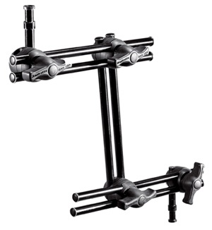 Manfrotto 396AB-3 Braccetto Articulato in Alluminio Nero, 3 Sezioni, Supporto per Luce, Attacco 16 mm e 3/8, Carico Massimo 4,5 Kg