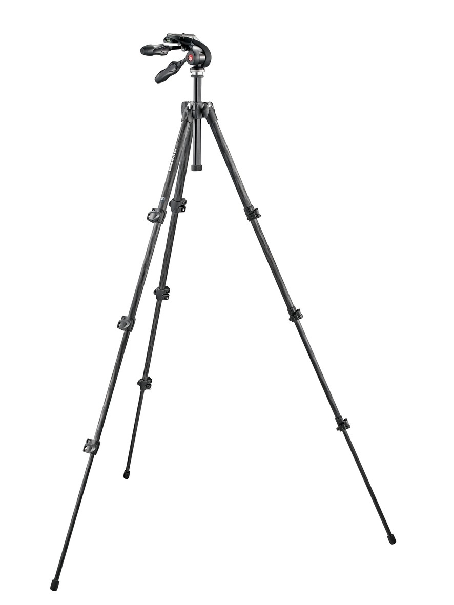 Manfrotto MK293C4-D3Q2 Treppiede in Carbonio 4 Sezioni con Testa a 3 Movimenti