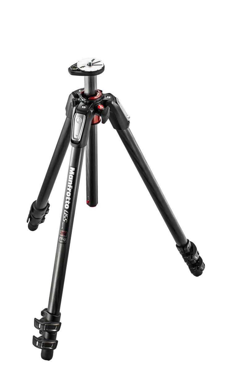 Manfrotto MT055CXPRO3 Treppiede Professionale a 3 Sezioni in Fibra di Carbonio, Nero, Altezza Max 170 cm, Peso 2 kg, Portata fino a 9 kg