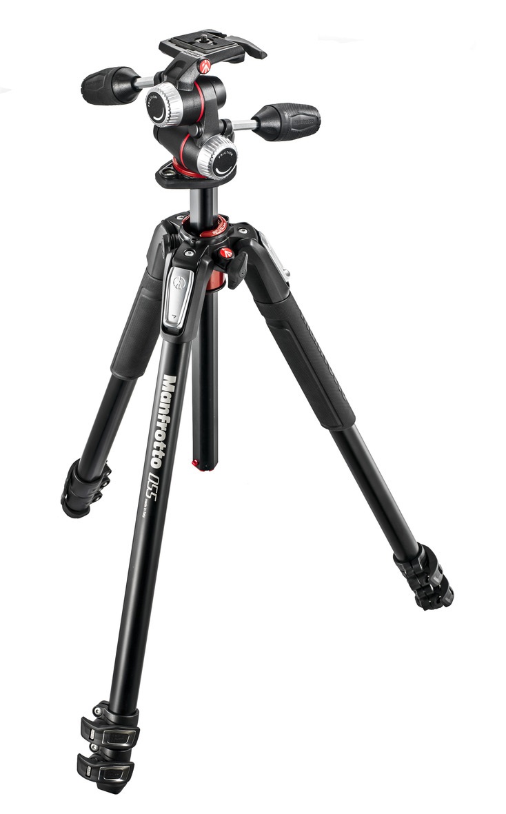Manfrotto MK055XPRO3-3W Treppiede in Alluminio con Testa a 3 Vie, Altezza Massima 183 cm, Peso 3,5 kg