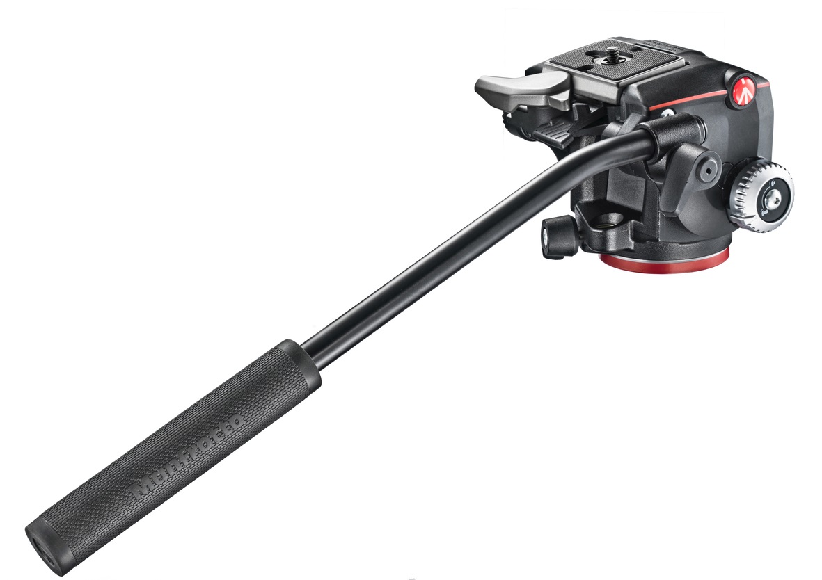 Manfrotto MHXPRO-2W Testa Fluida Video a 2 Vie in Alluminio e Adapto, Nero, con Piastra 200PL e Supporto fino a 5 kg