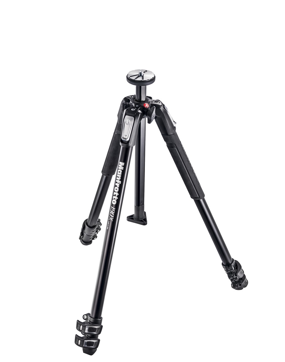 Manfrotto MT190X3 Treppiede in Alluminio a 3 Sezioni, Nero/Antracite, Testa a 3 Vie, Altezza Massima 160 cm, Capacità 7 kg