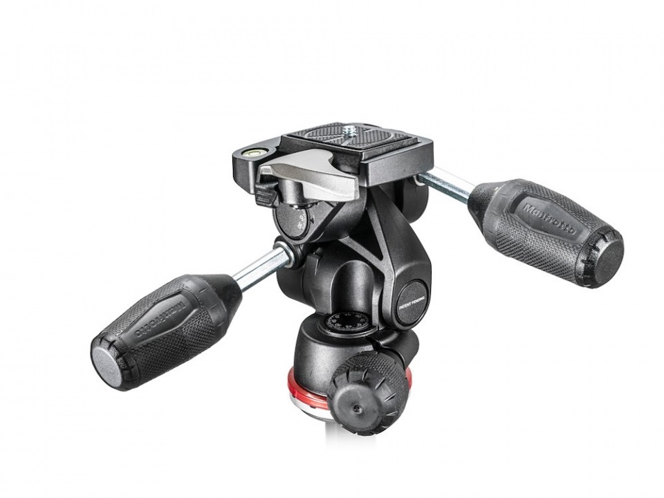 Manfrotto MH804-3W Testa per Treppiede a 3 Vie in Tecnopolimero Nero con Controllo Assi Indipendente e Leve Richiudibili