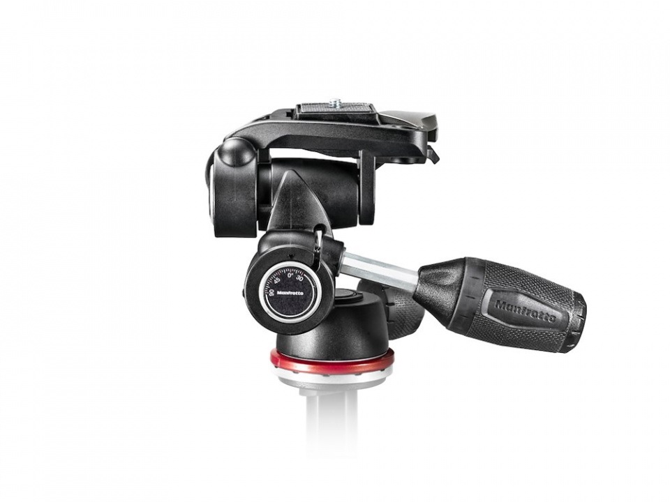 Manfrotto MH804-3W Testa per Treppiede a 3 Vie in Tecnopolimero Nero con Controllo Assi Indipendente e Leve Richiudibili