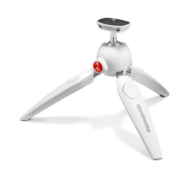 Manfrotto Pixi Evo MTPIXIEVO-WH Mini Treppiede Bianco per Fotocamere Digitali, 3 Gambe, Altezza Max 19,5 cm